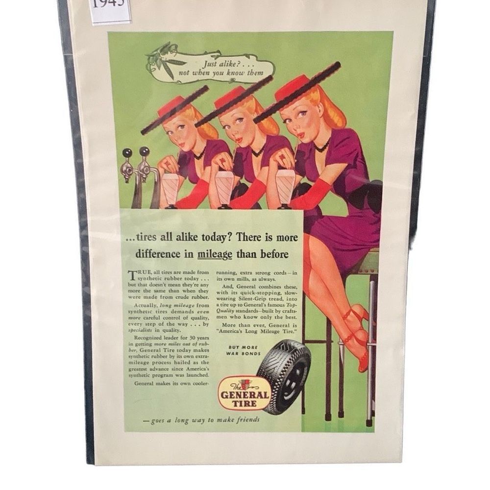 Vintage 1945 General Tire Tires all Alike Today Ad Advertisement
